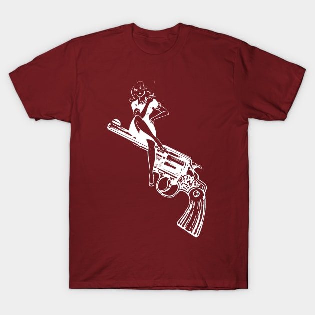 Smoking Gun Gal T-Shirt by lavdog